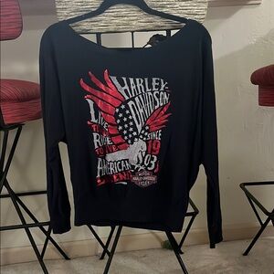 Harley-Davidson Women's Boat Neck High Flyer Long Sleeve Shirt